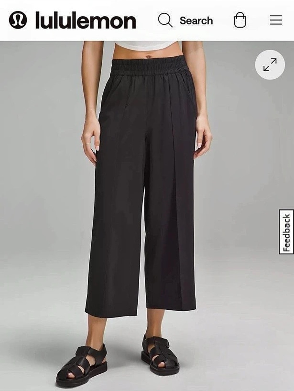 lululemon Daydrift Mid-Rise Cropped Wide-Leg Trouser Black Medium